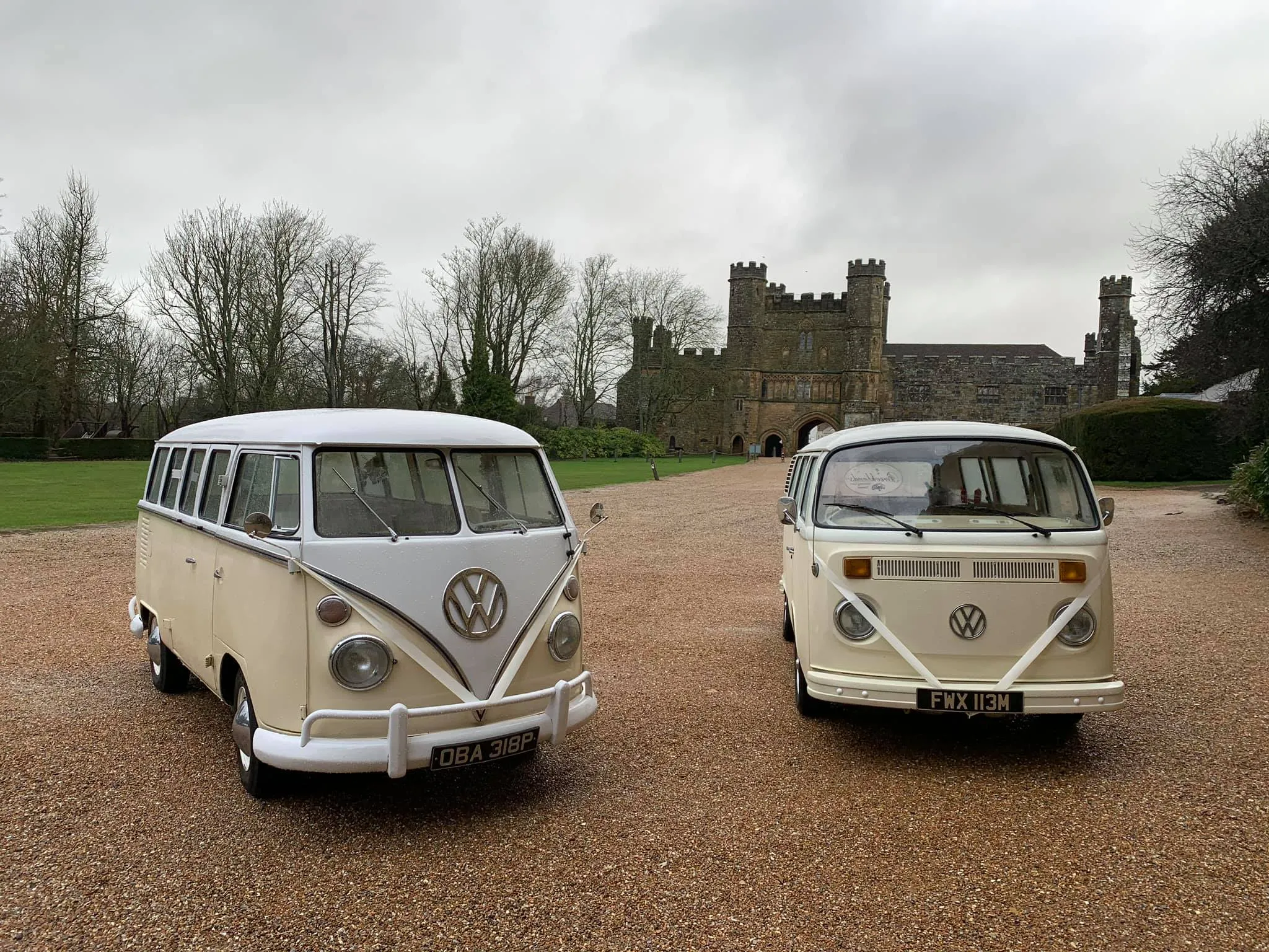 Two Matching Classic VW Campervans in Ivory