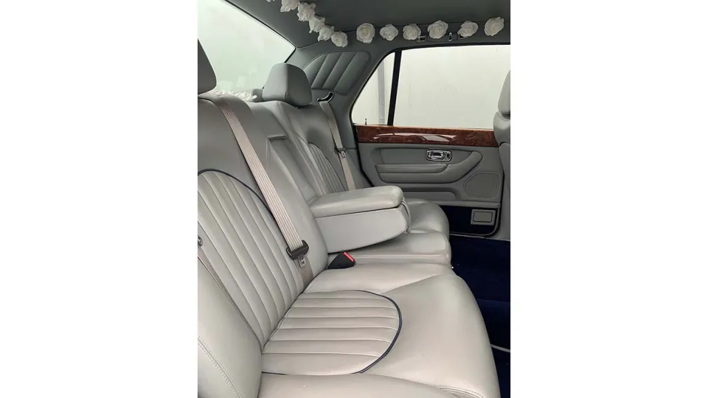 Rear Cream leather seats inside Bentley Arnage