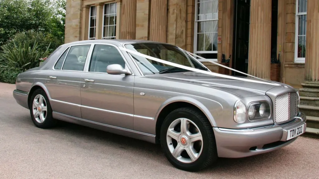 Right Side view of Modern Bentley with Silver Chrome Alloy