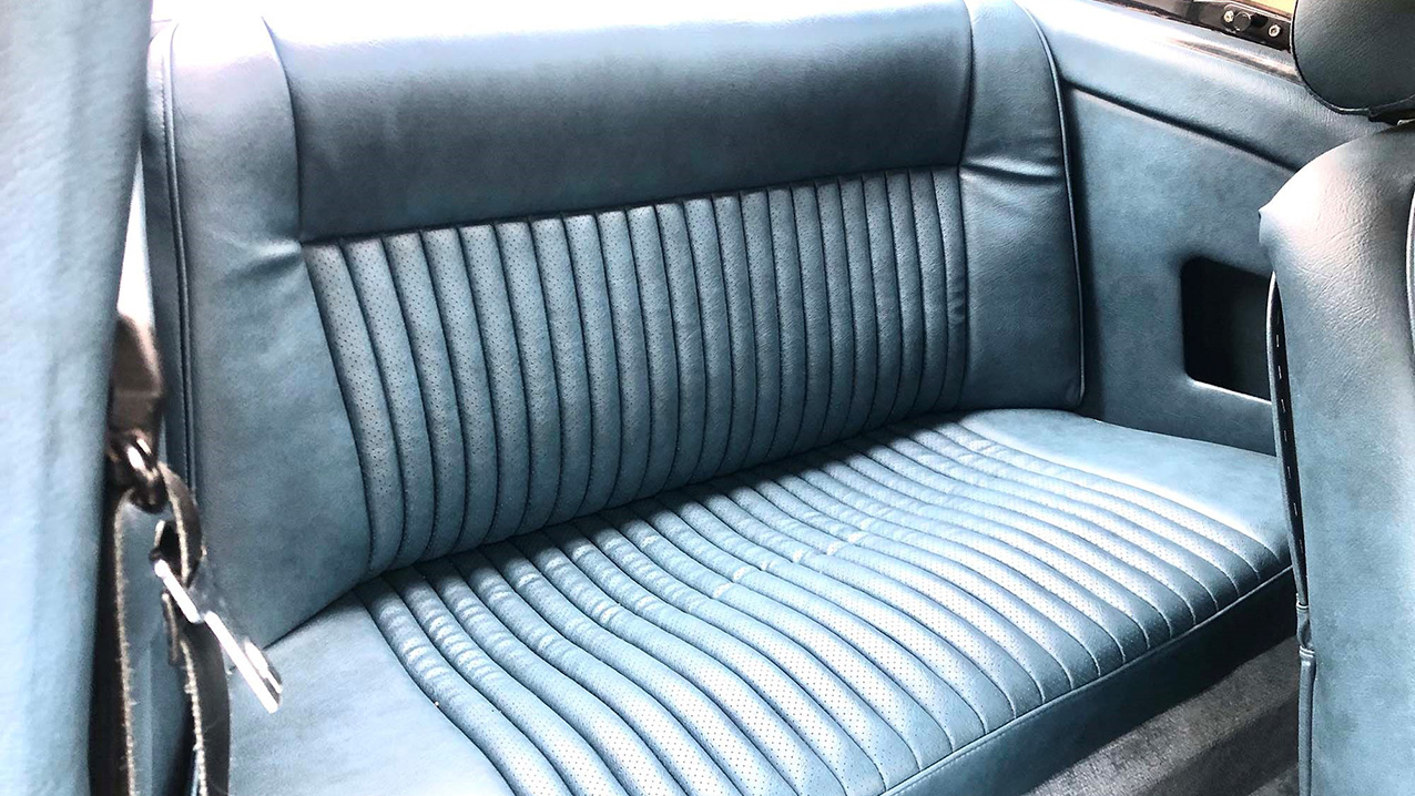 Light Blue Rear Seat in a Triump Stag