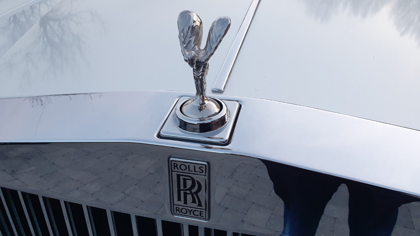 Top of the iconic Rolls-Royce Grill with spirit of Ecstasy on top