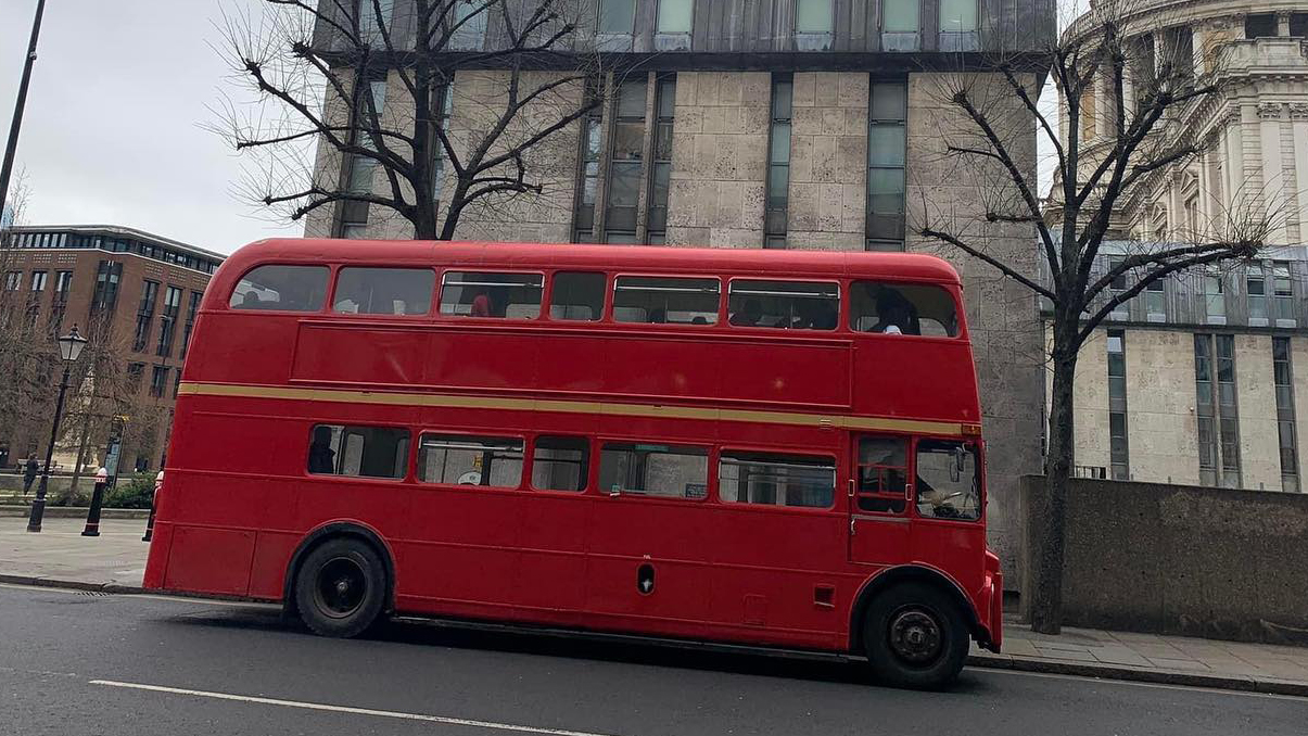 Right side view of Routemaster bus