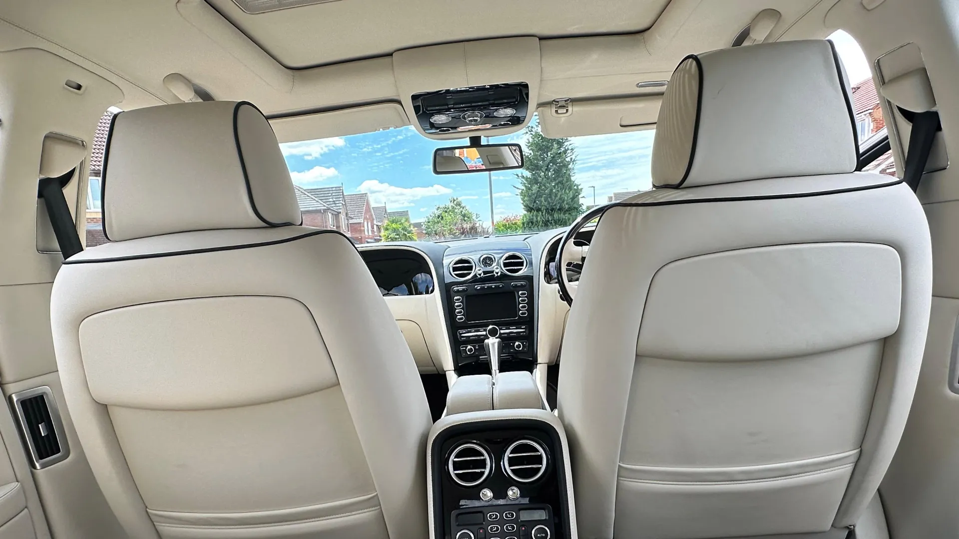 Cream Leather interior inside Bentley Flying Spur