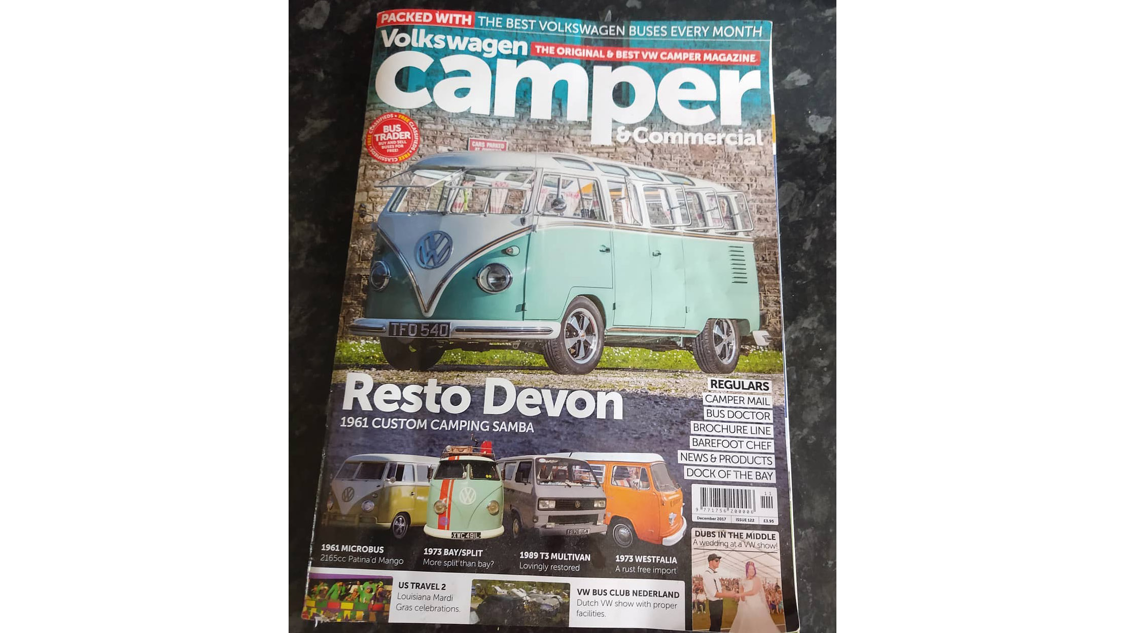 Cover Magazine showing the campervan being featured on front page.