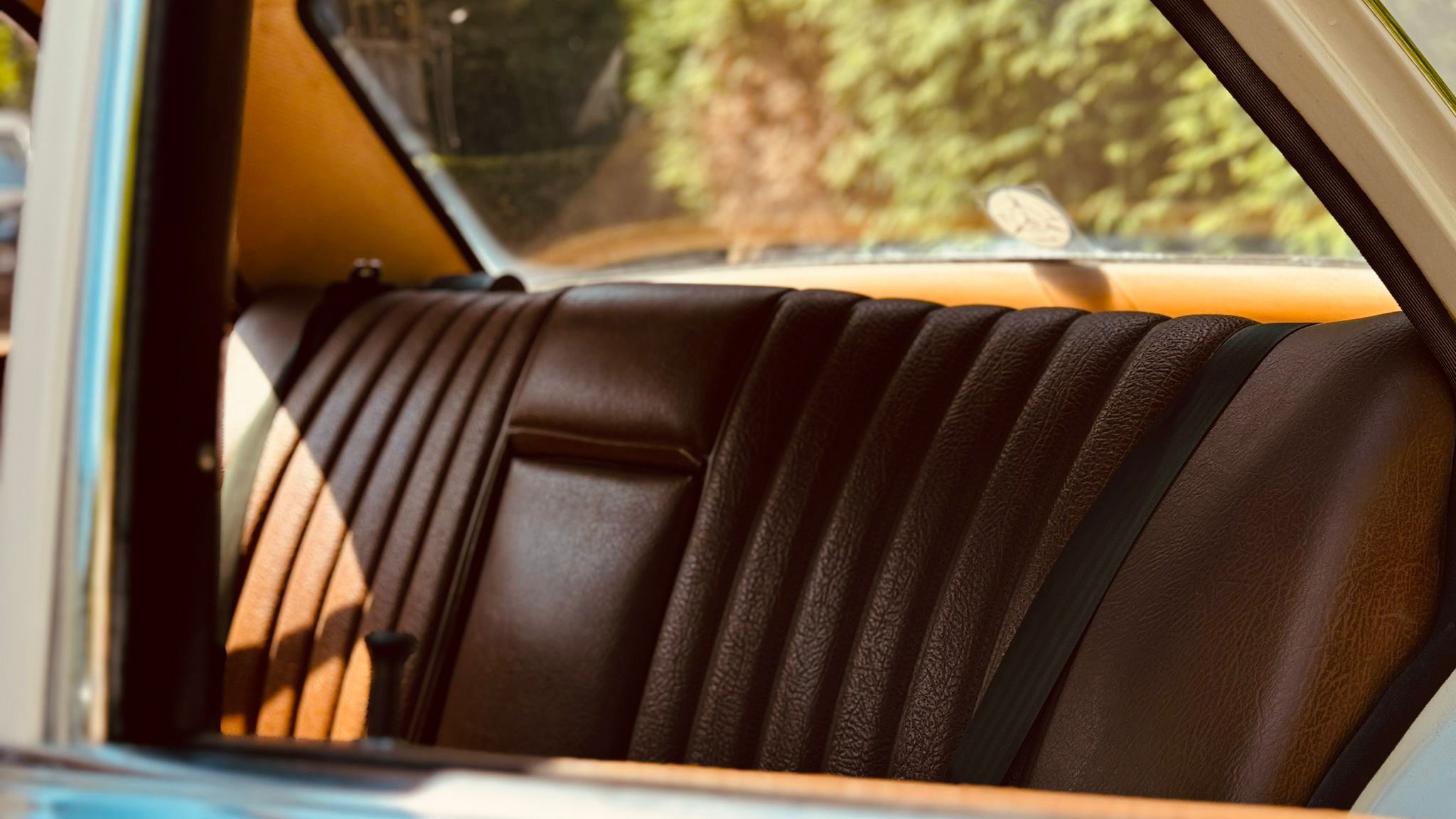 Rear interior photo inside classic Mercedes