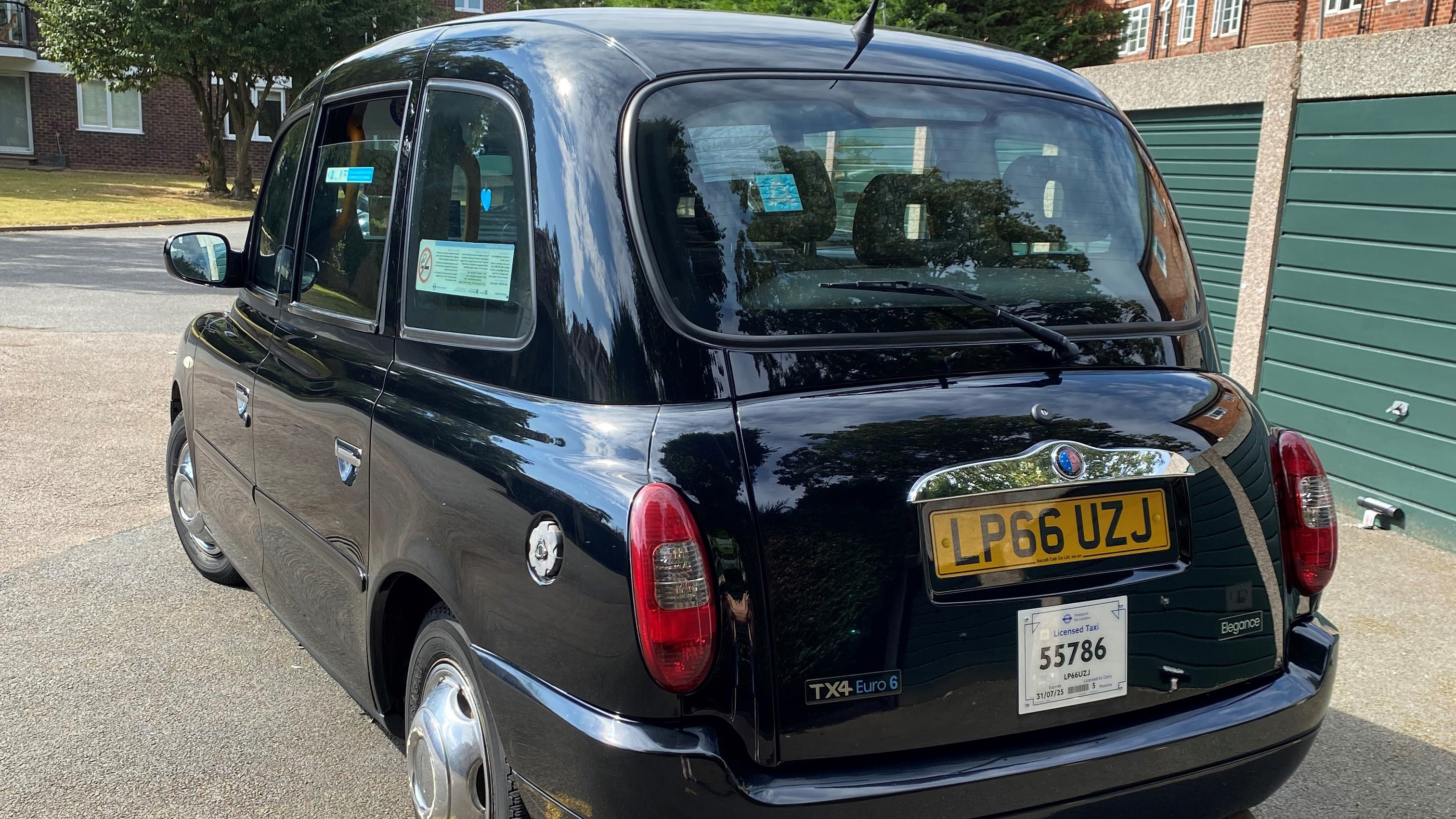 Rear view Black London Taxi Cab