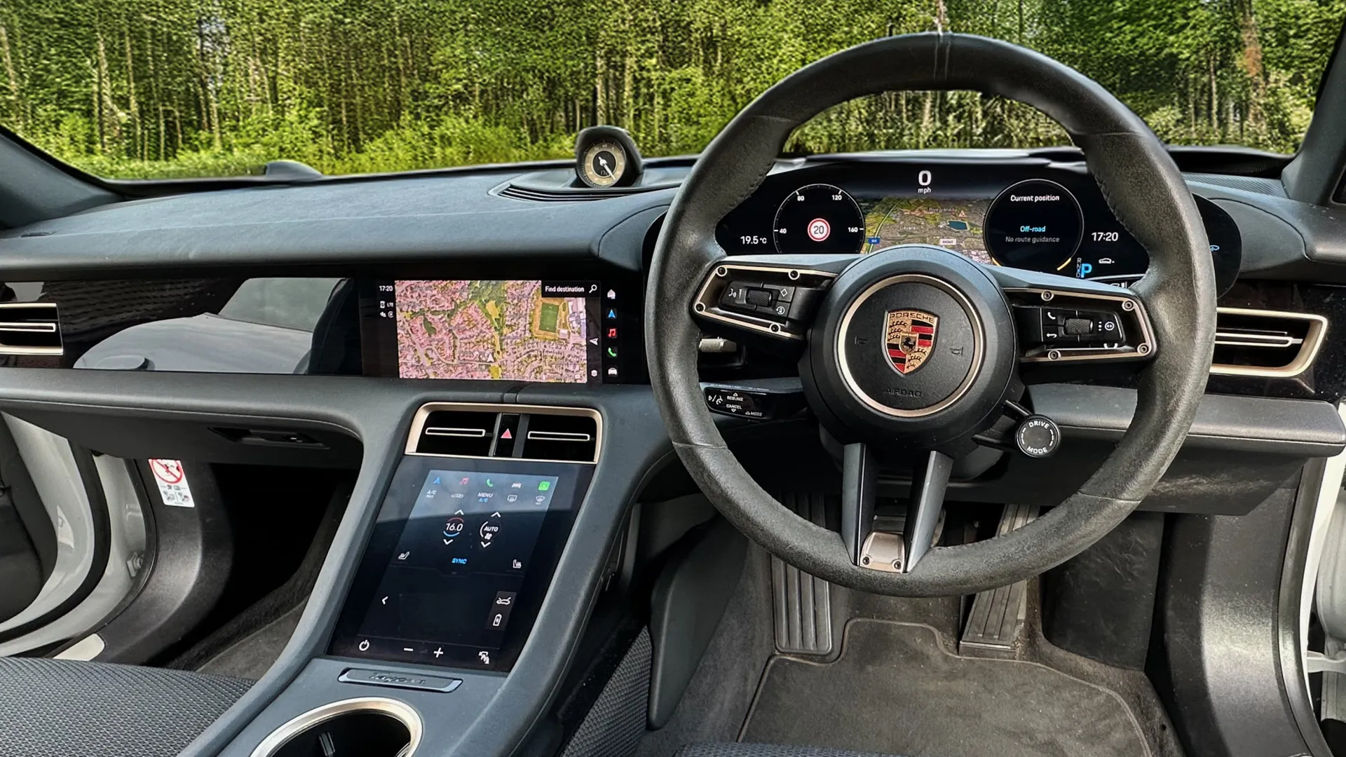 Front Dashboard inside Porsche Taycan