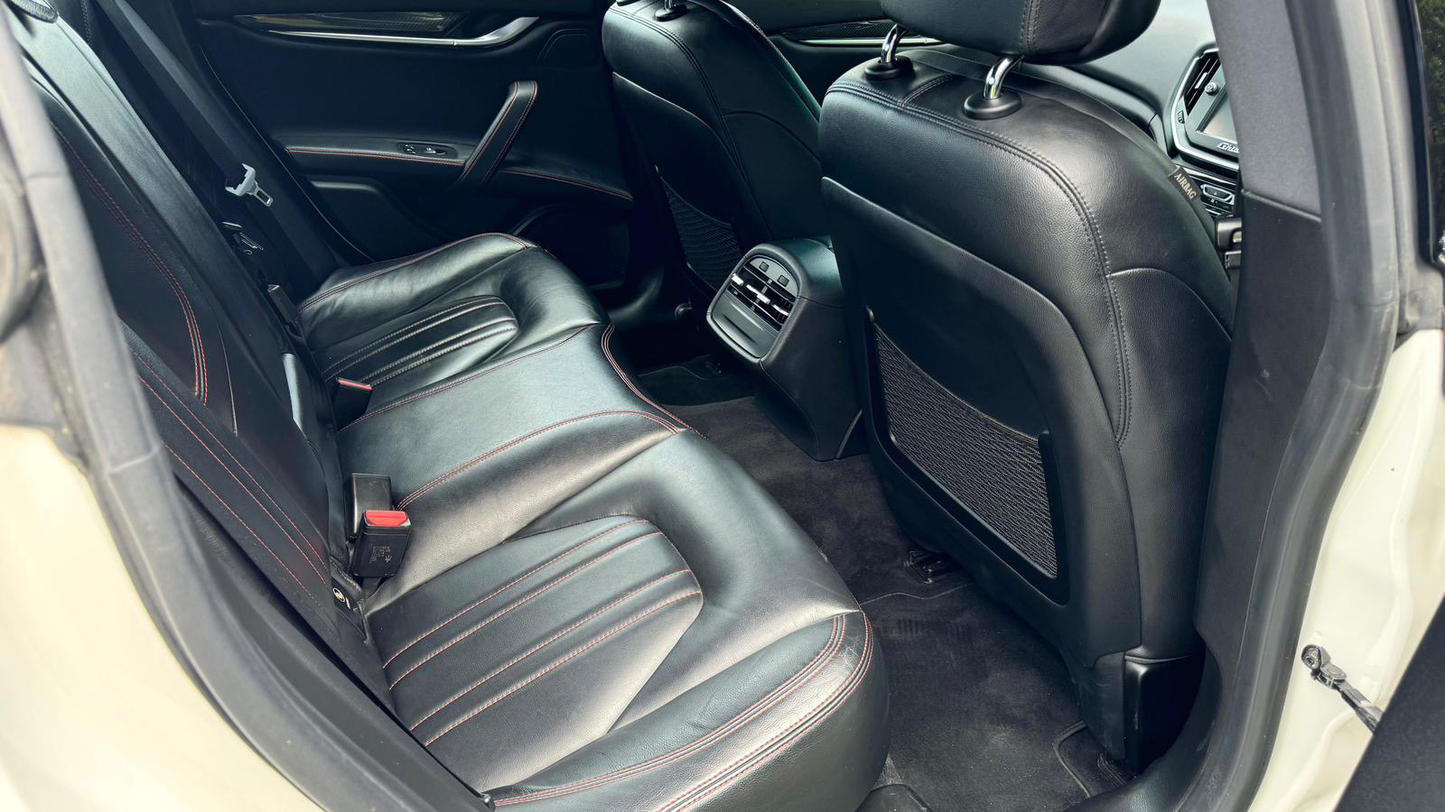 Rear Black Leather interior inside Maserati Ghibli