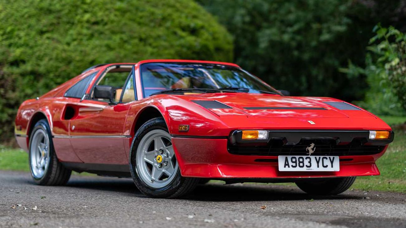 Front right side view of Red Ferrari GTSi