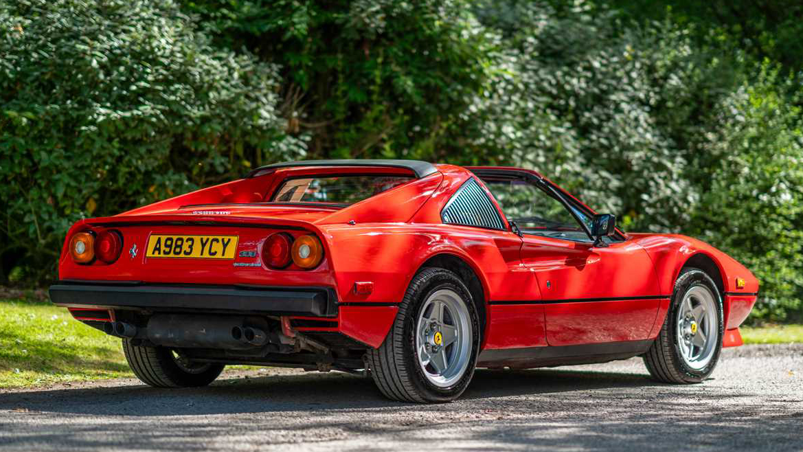 Rear side view of Classic Ref Ferrari