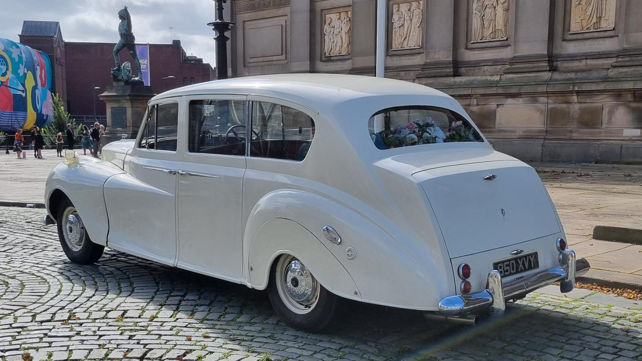 Left rear view of Classic Austin Princess Limousine