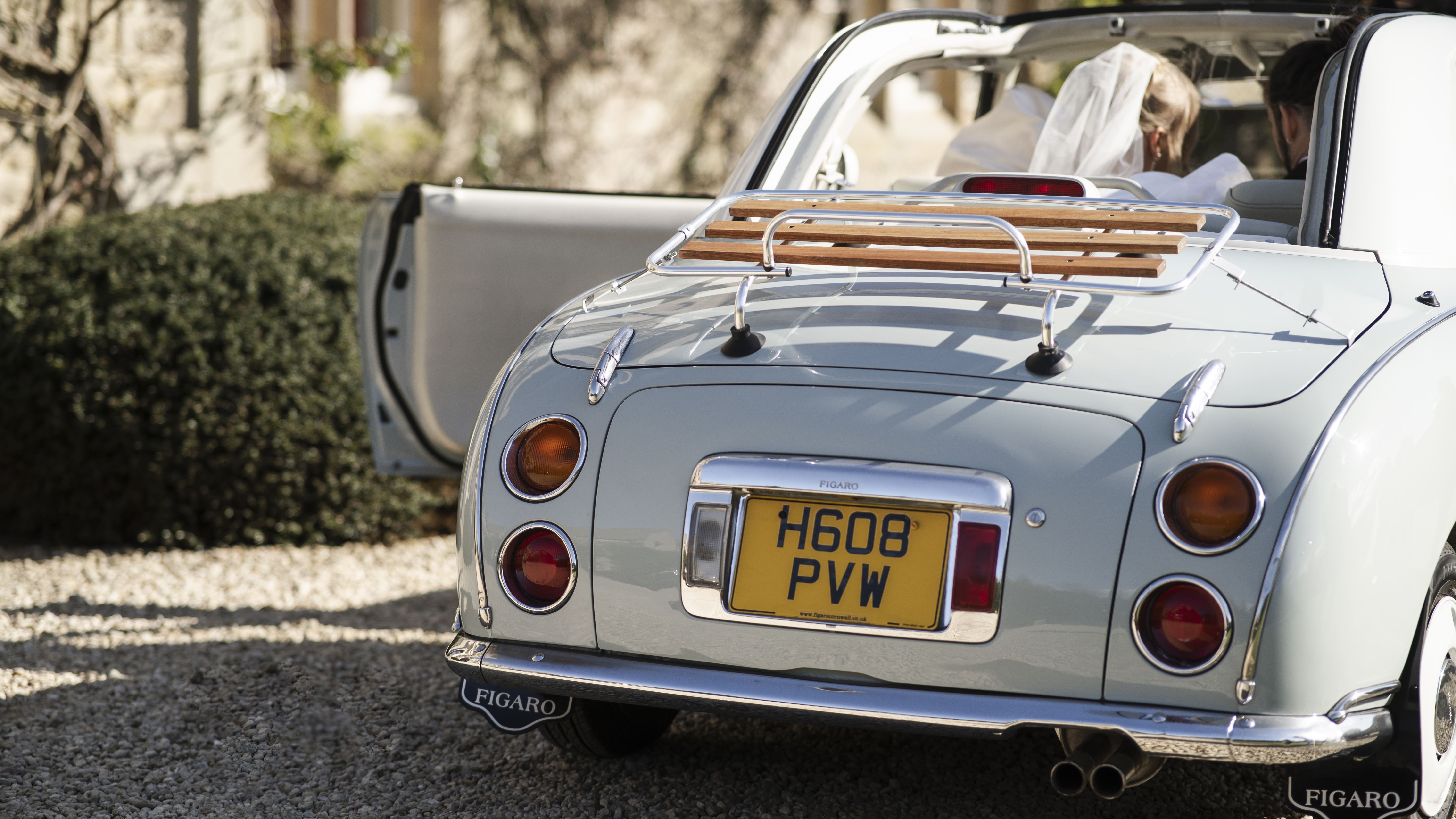 rear view of classic Nissan Figaro