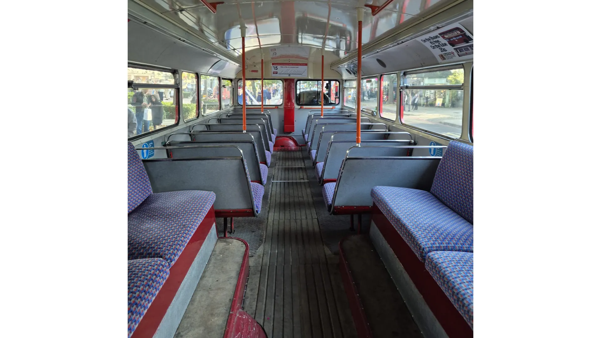 Lower Deck interior in Routemaster Bus