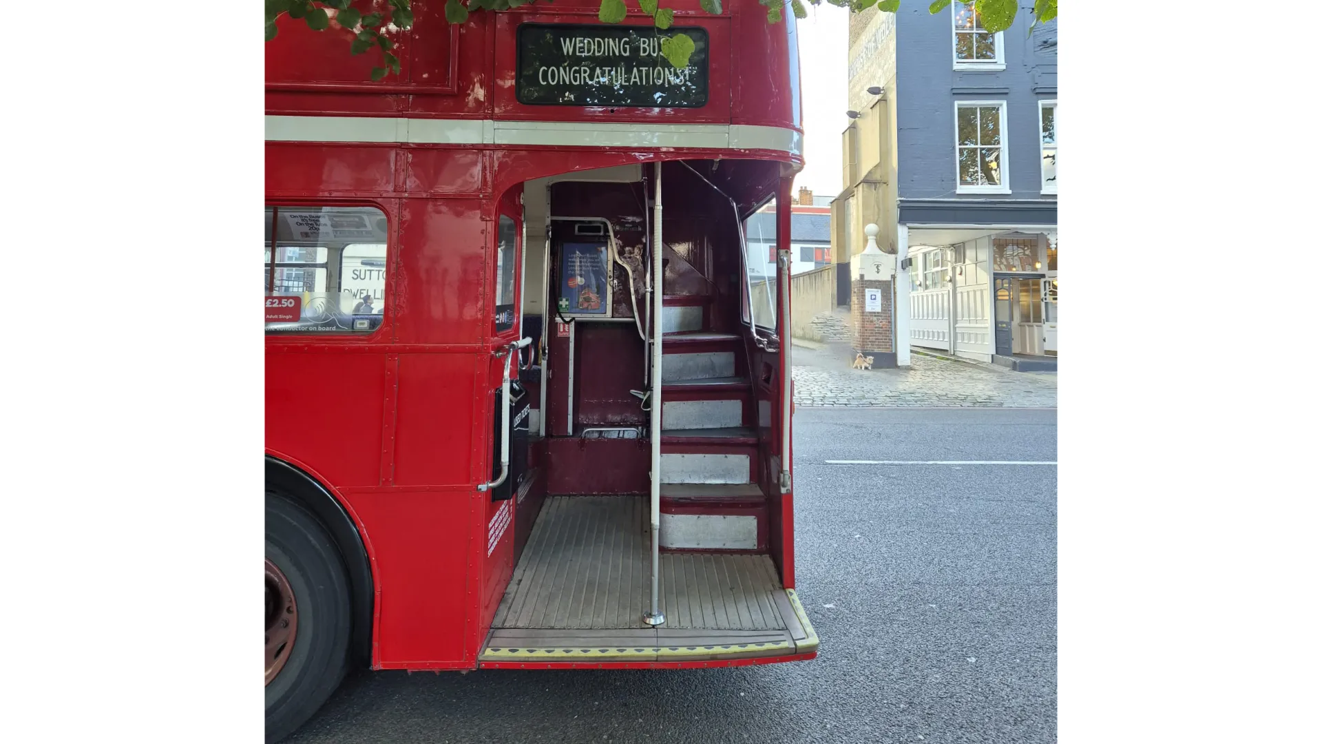 Rear open platform of Routemaster bus