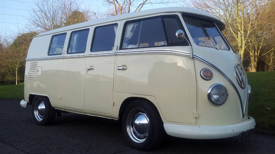 White and Ivory Classic VW Campervan splitscreen