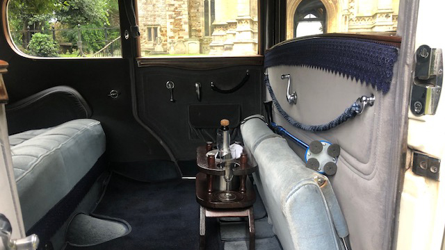 vintage American Cadillac in Blue and White