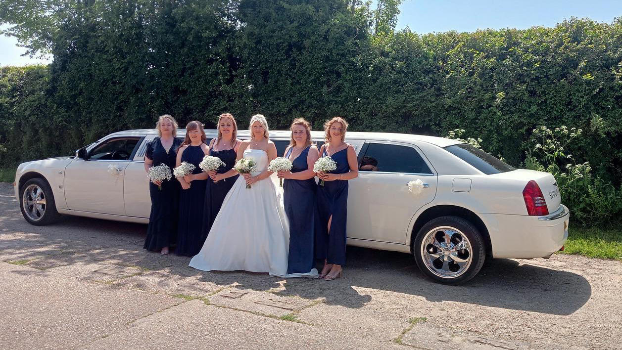 Modern White Chrysler 300c Stretched Limousine