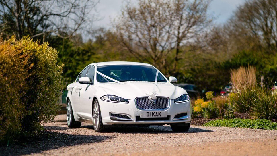 Modern White Jaguar XF