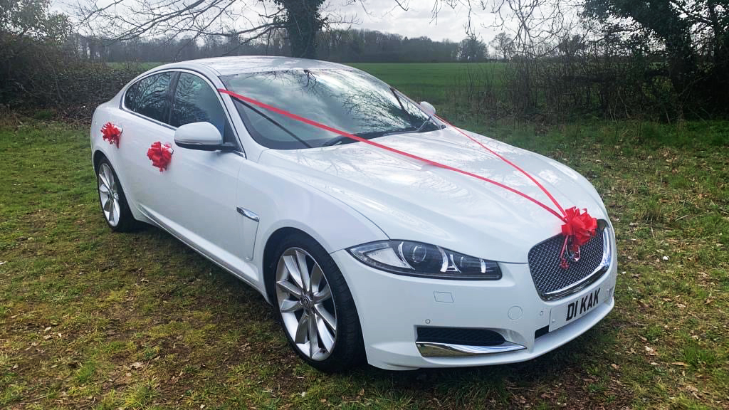 Modern White Jaguar XF