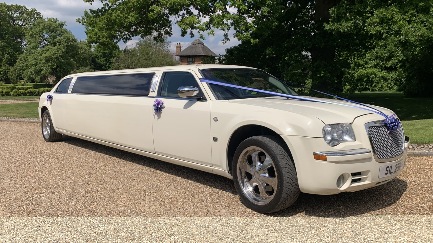 Modern White Chrysler 300c Stretched Limousine