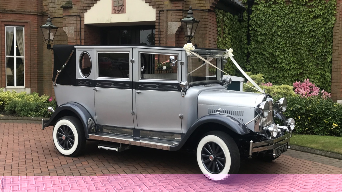 Two-Tonw Silver Vintage Imperial Convertible Limousine