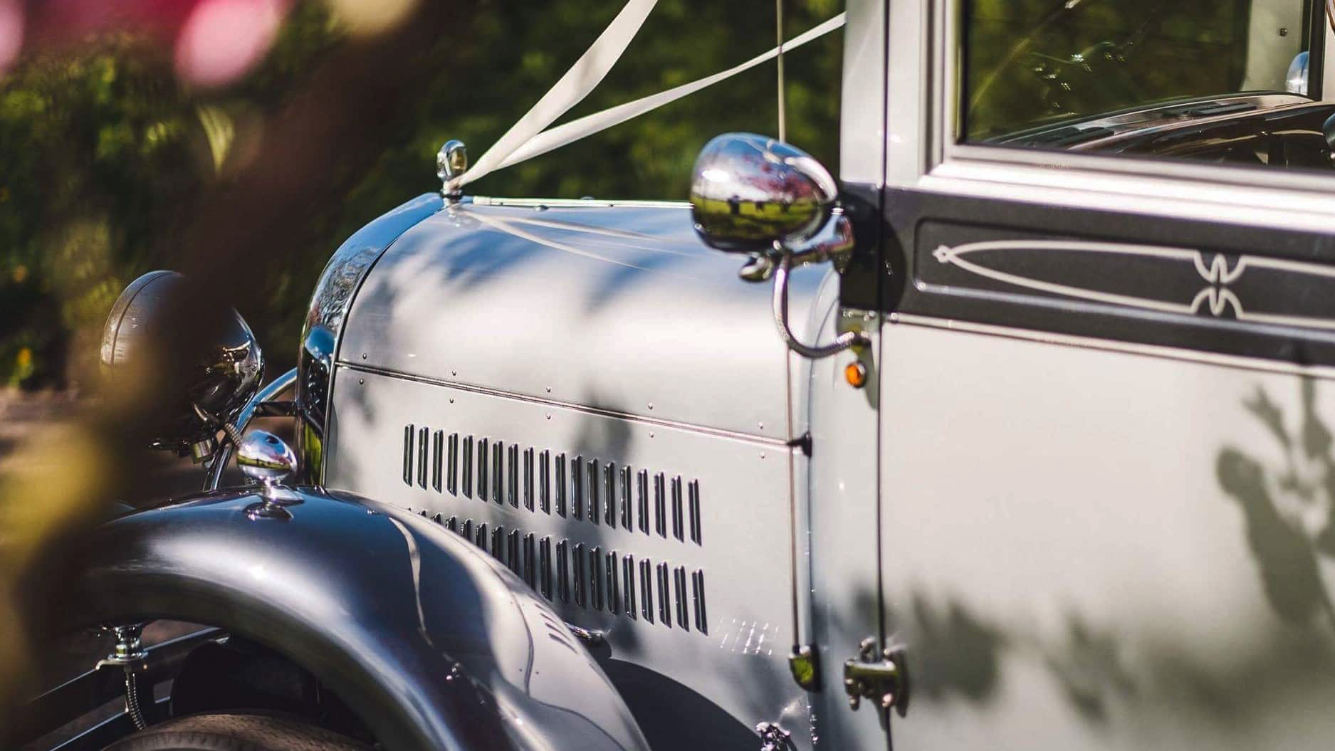 Two-Tonw Silver Vintage Imperial Convertible Limousine