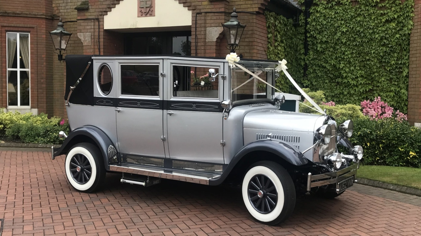 Two-Tonw Silver Vintage Imperial Convertible Limousine