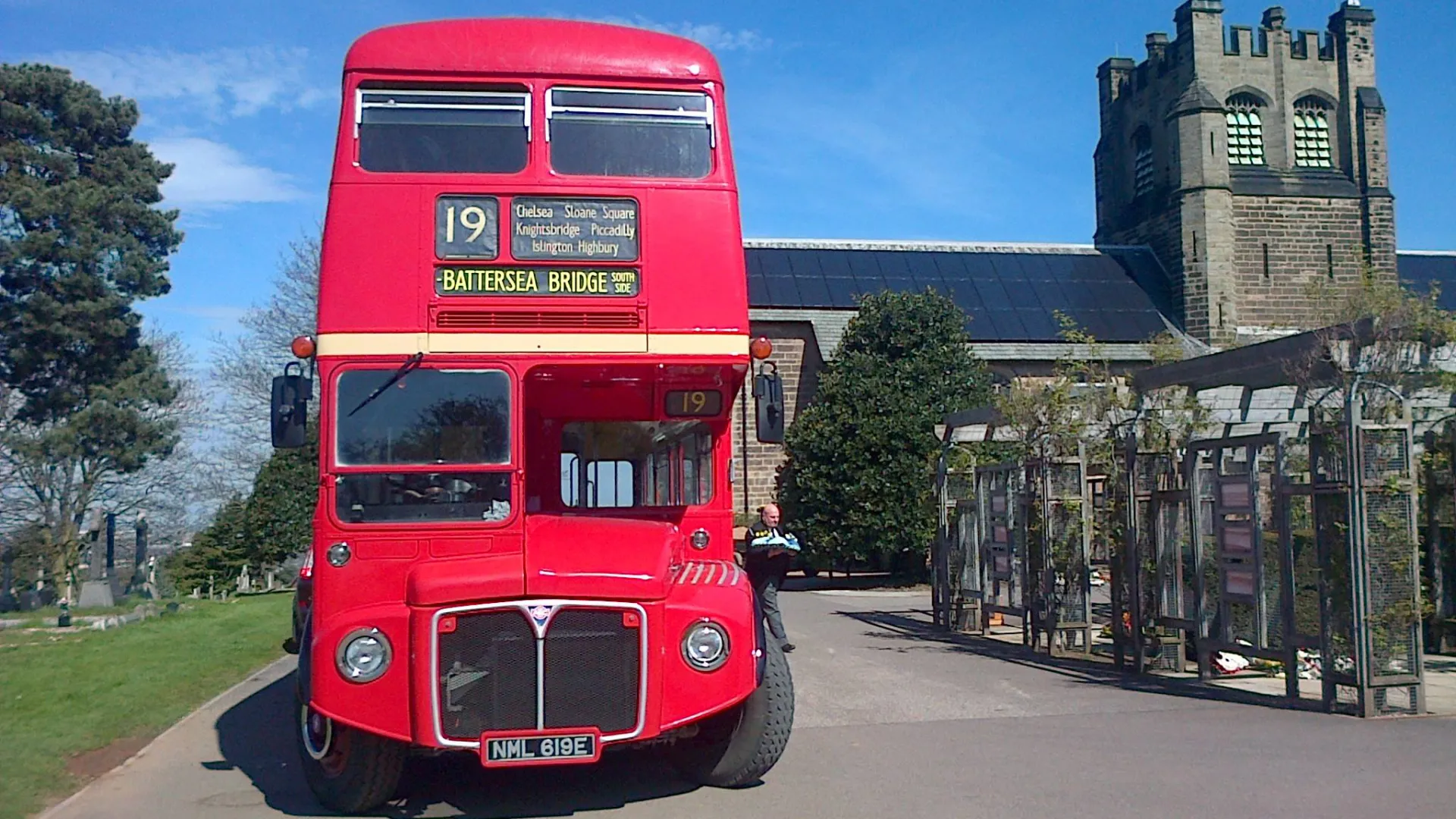 Full front view of Routemaster Bus