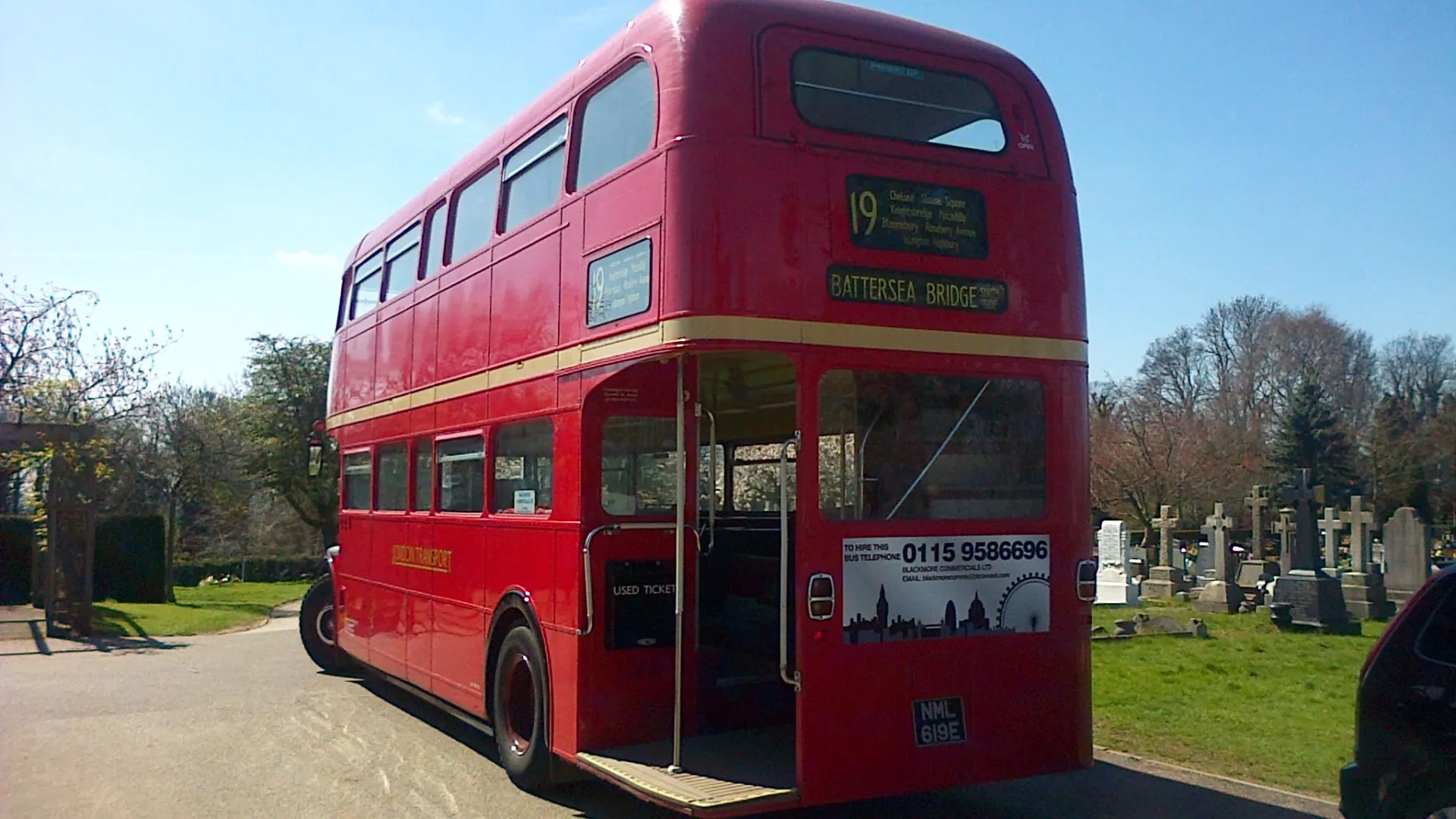 Rear open platform of a Red Routemaster Bus