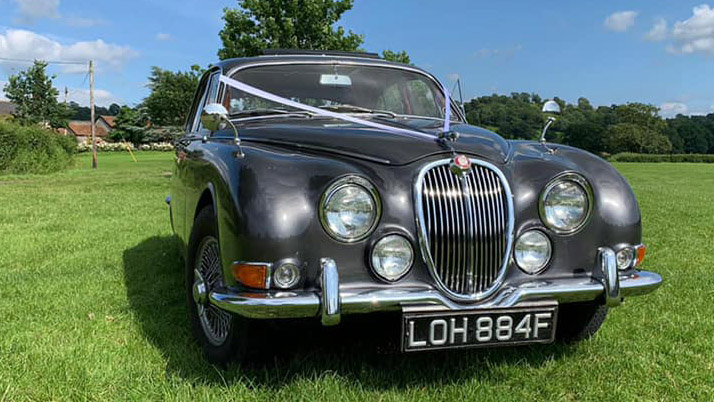 <p>The Mk2 Jaguar was perfect for the Bride and Brides father. Our driver Nick was very professional and friendly and made us feel very relaxed. It was a real treat and made the day feel even more special.Many thanks indeed.Mark & Rachel.</p>