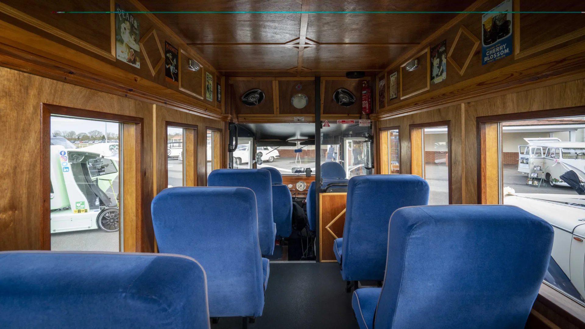 Blue and Ivory Vintage Asquith Bus