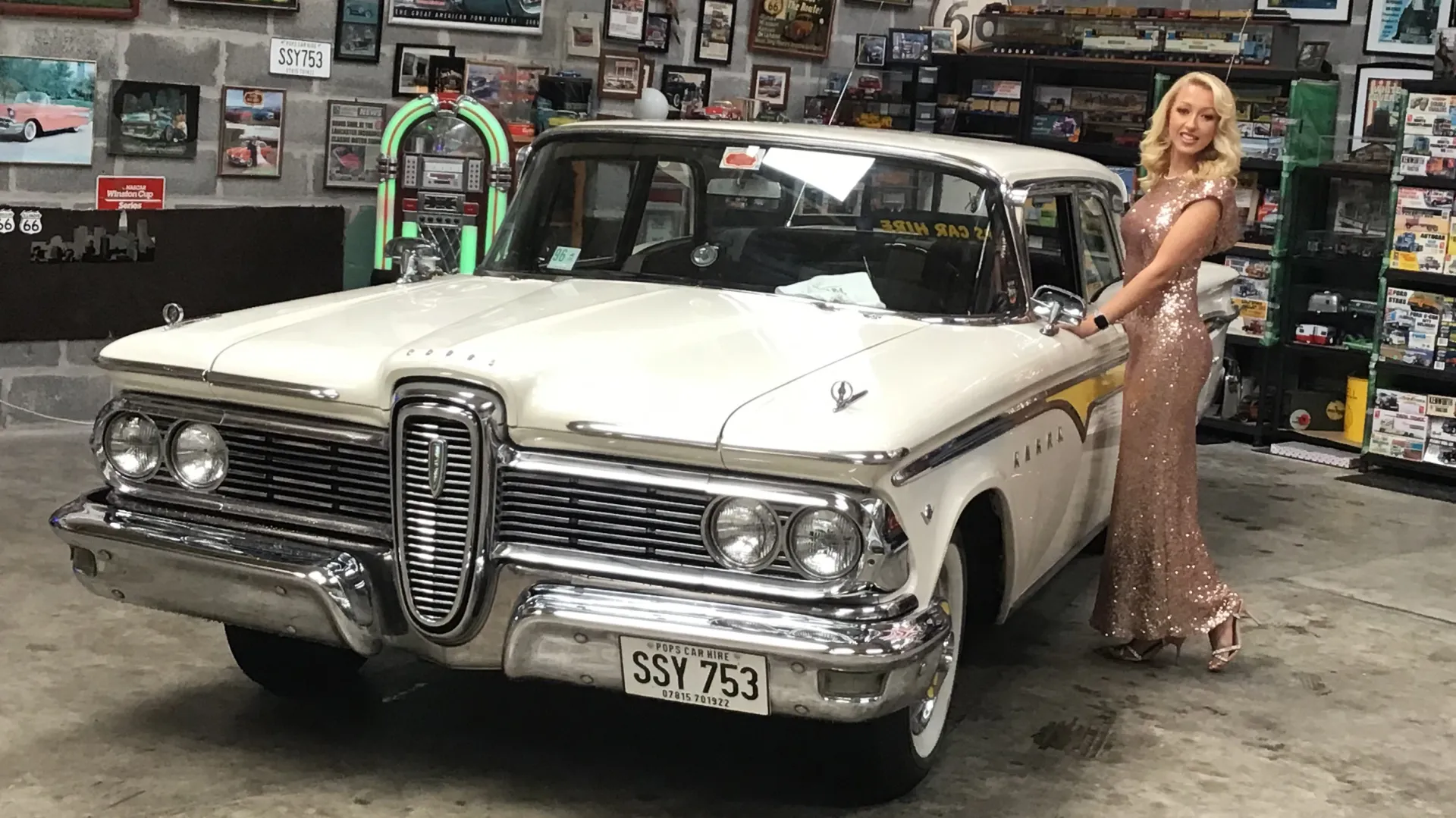 Frotn view of Ford Edsel with Chrome front grill