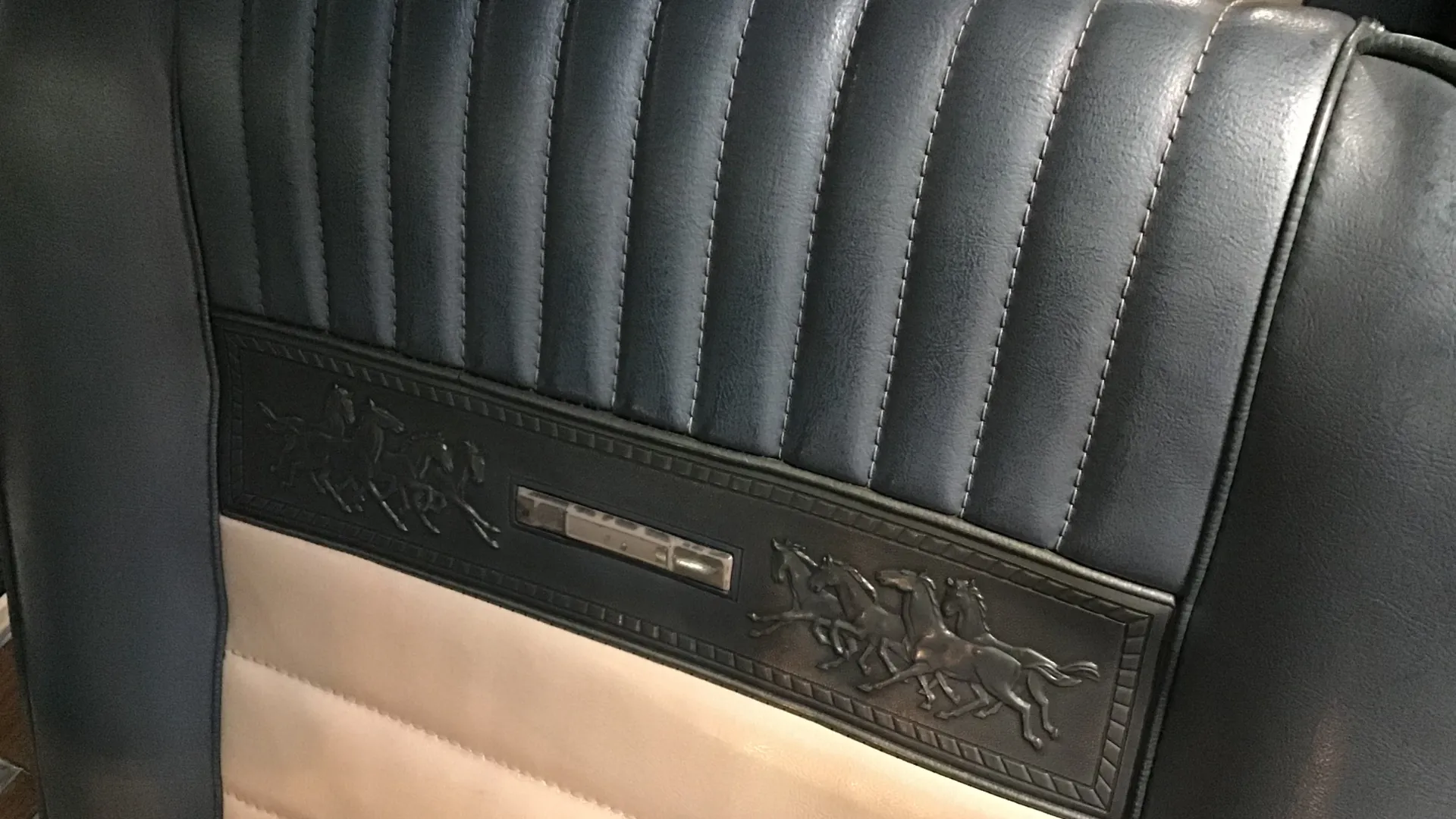 Mustang embroidery on interior car seat