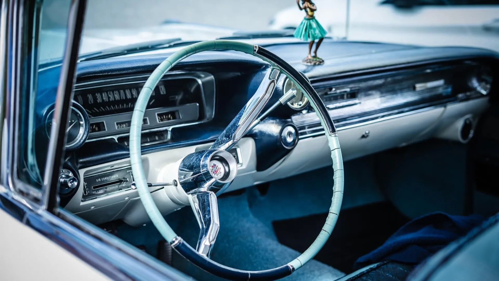 Inside front dashboard insode classic Cadillac