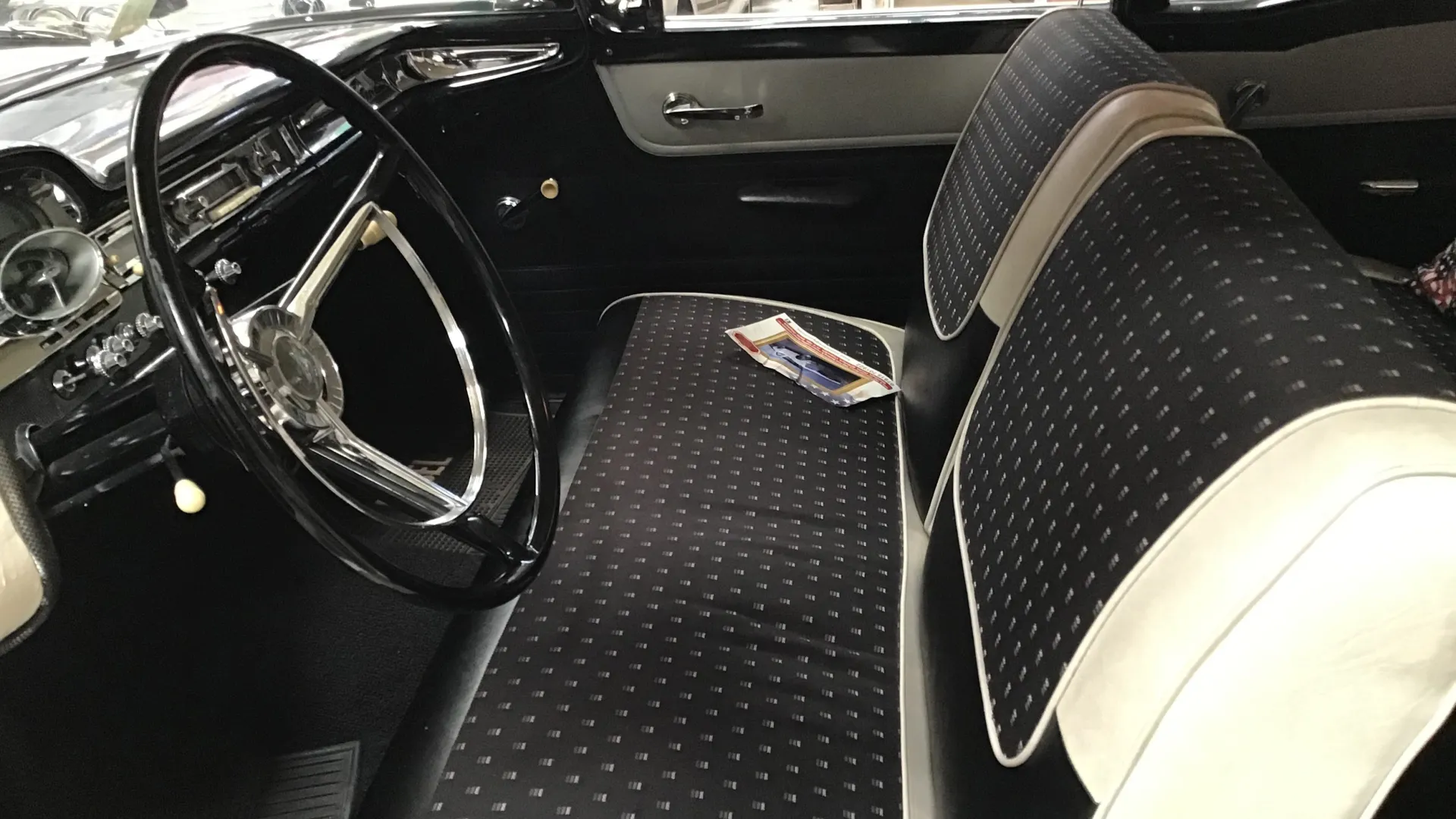 Front bench seat inside Ford Edsel