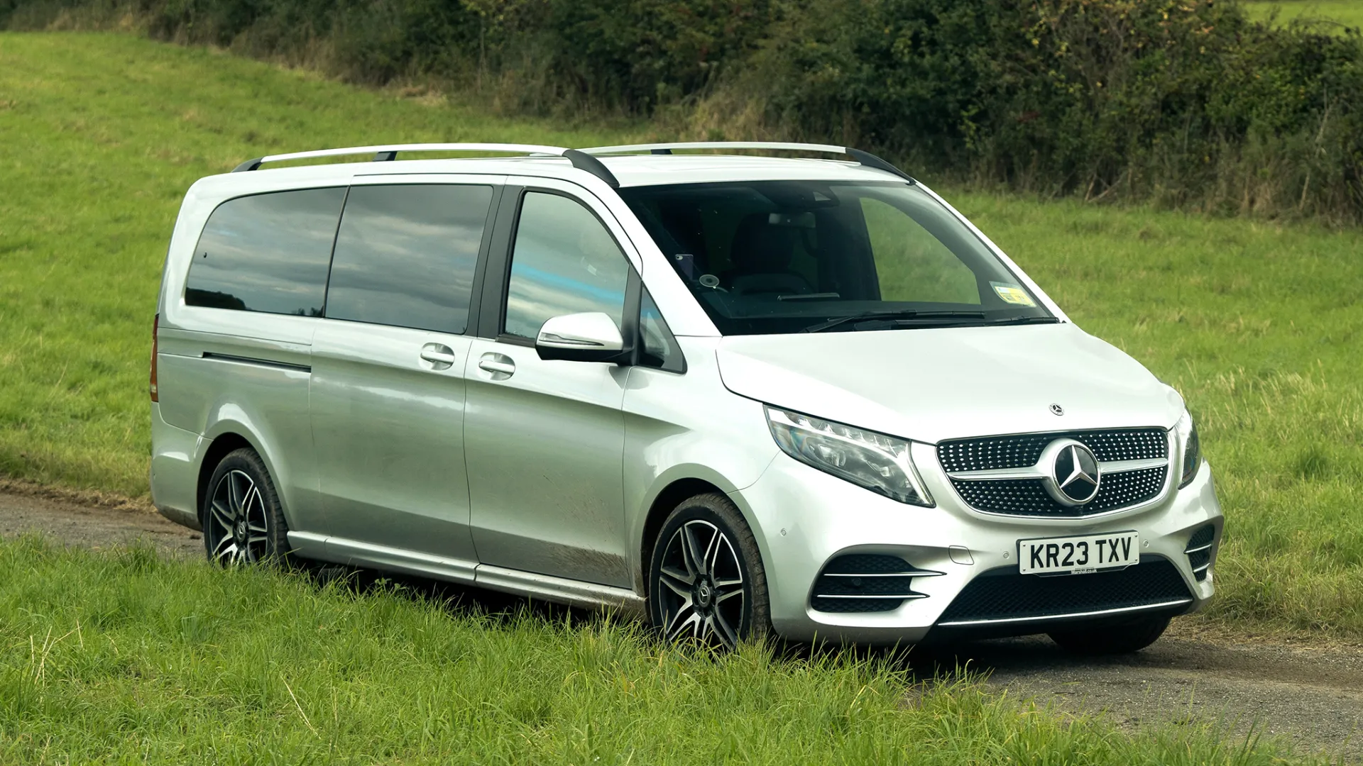 Modern Mercedes V-Class in Silver