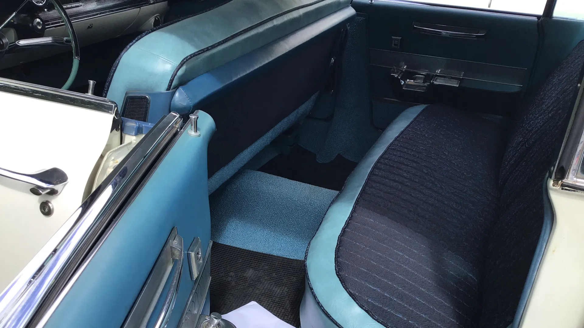 rear interior bench seat inside Classic Cadillac