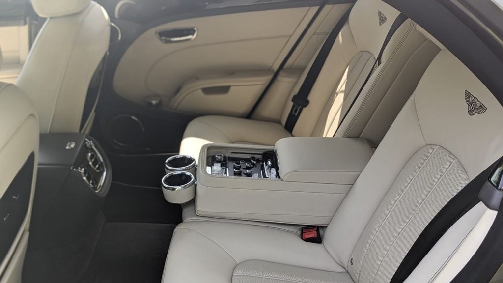 Cream leather interior inside Bentley Mulsanne