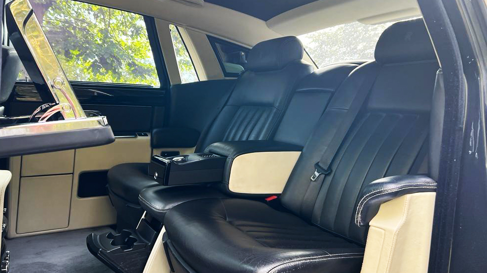 Rolls-Royce Phantom rear seating interior with Black Leather