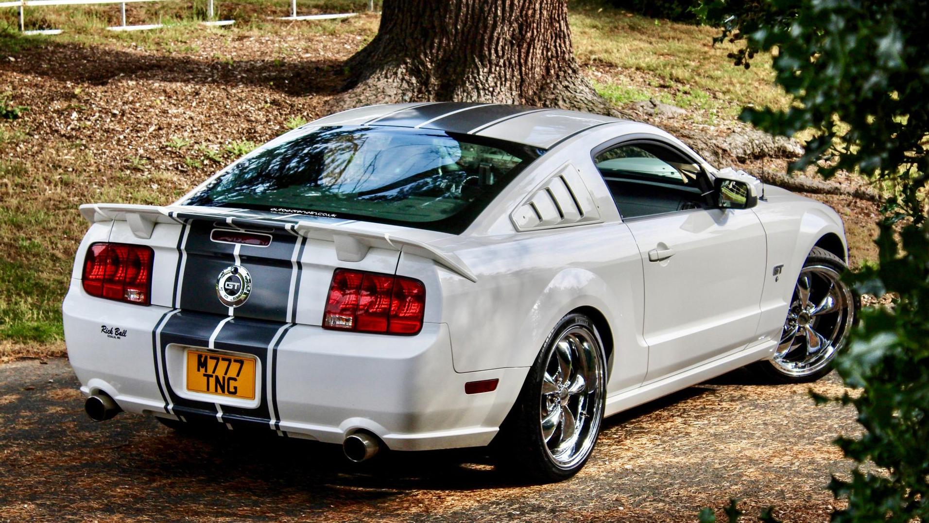 Rear Right side view of Modern Ford Mustang 2-door Gt