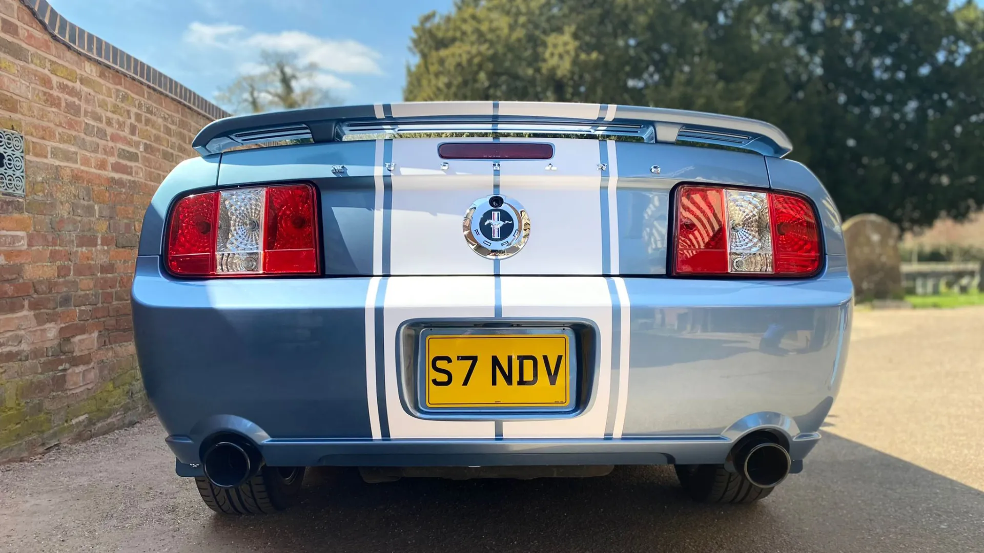 Rear view Ford Mustang