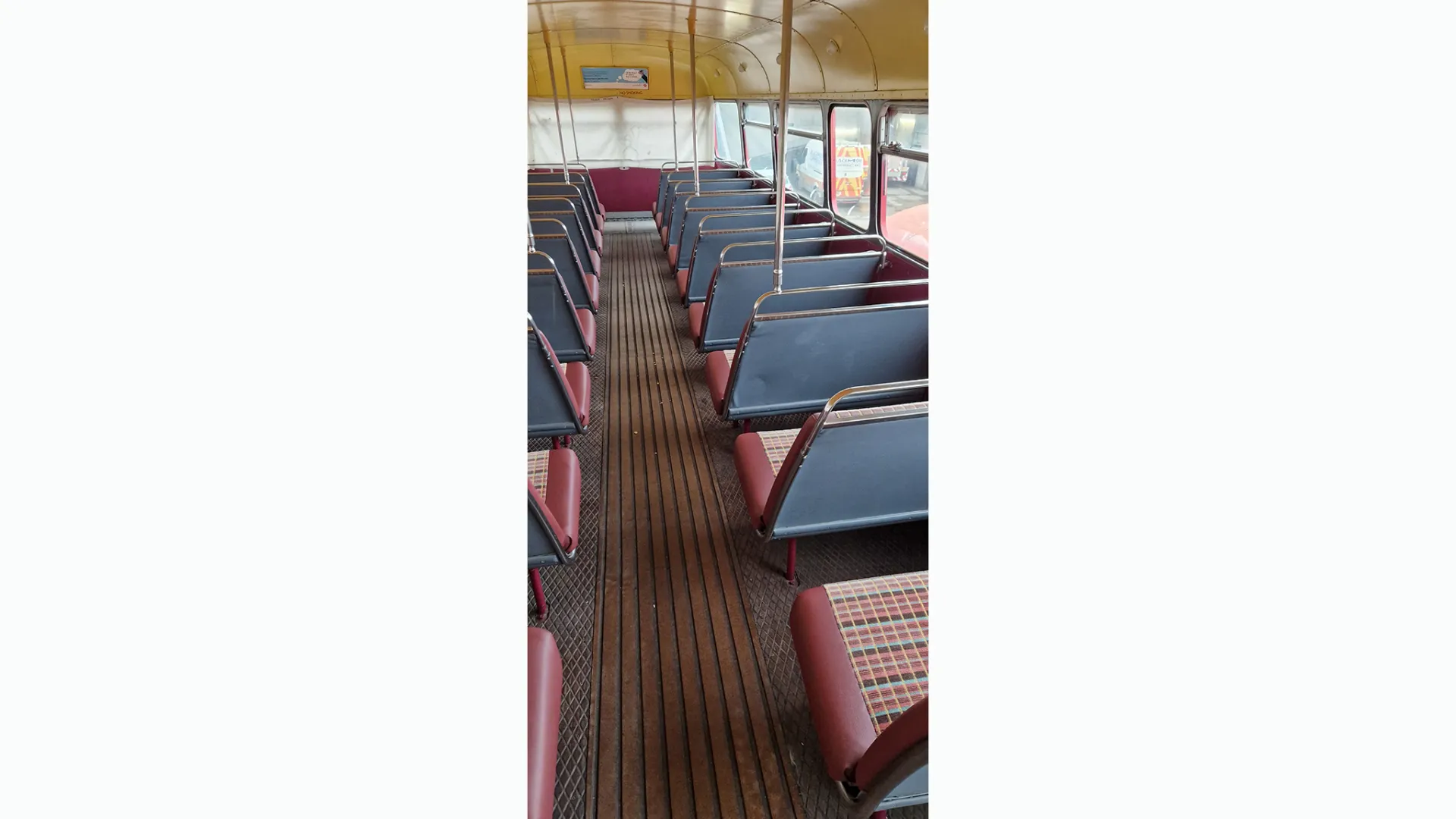 Interior Upper Deck in Routemaster vintage Bus