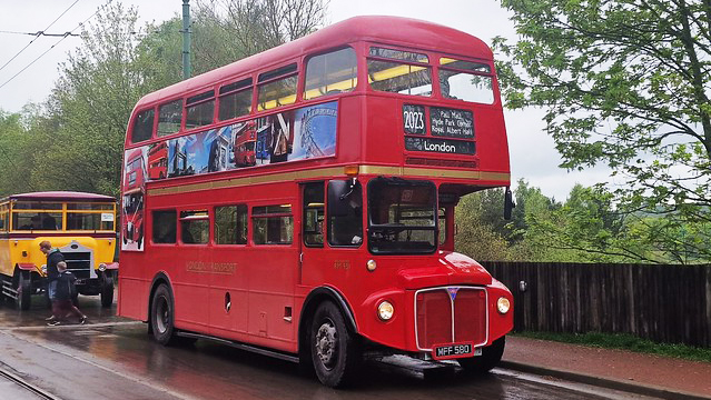 Red Routemaster vintage bus in the street of Newcastle-upon-tyne