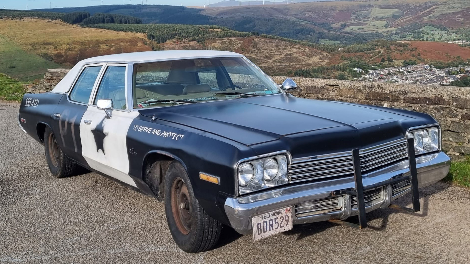 Classic American Dodge Monaco sheriff car from the Bluesbrothers movie