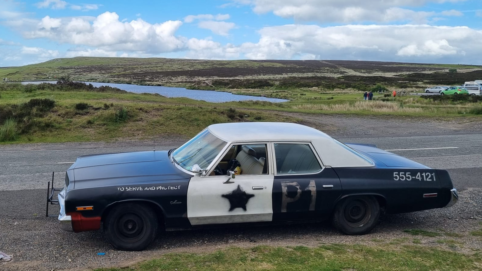 Dodge Monaco sheriff car in black and white fromt the bluesbrothers movie