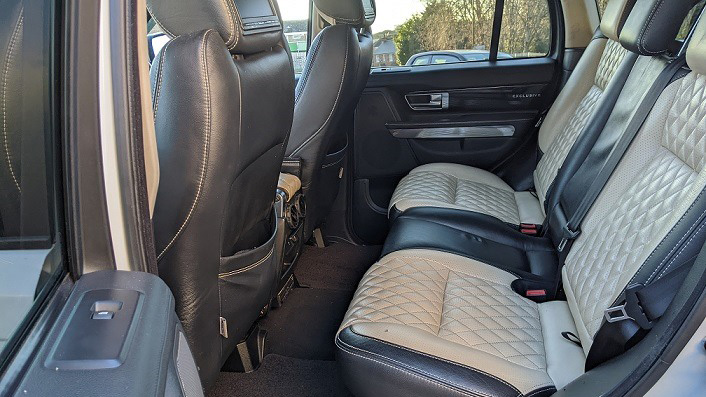 Cream and Black rear leather interior in Range Rover