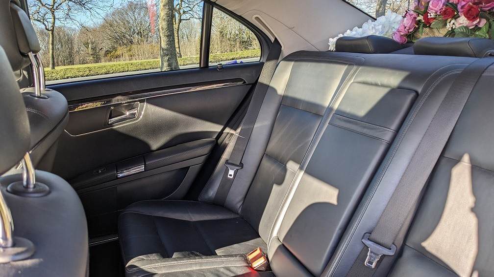 Black leather interior in Mercedes S-class