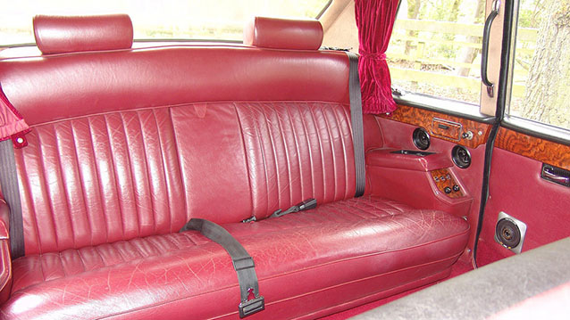 Rear interior burgundy leather seat