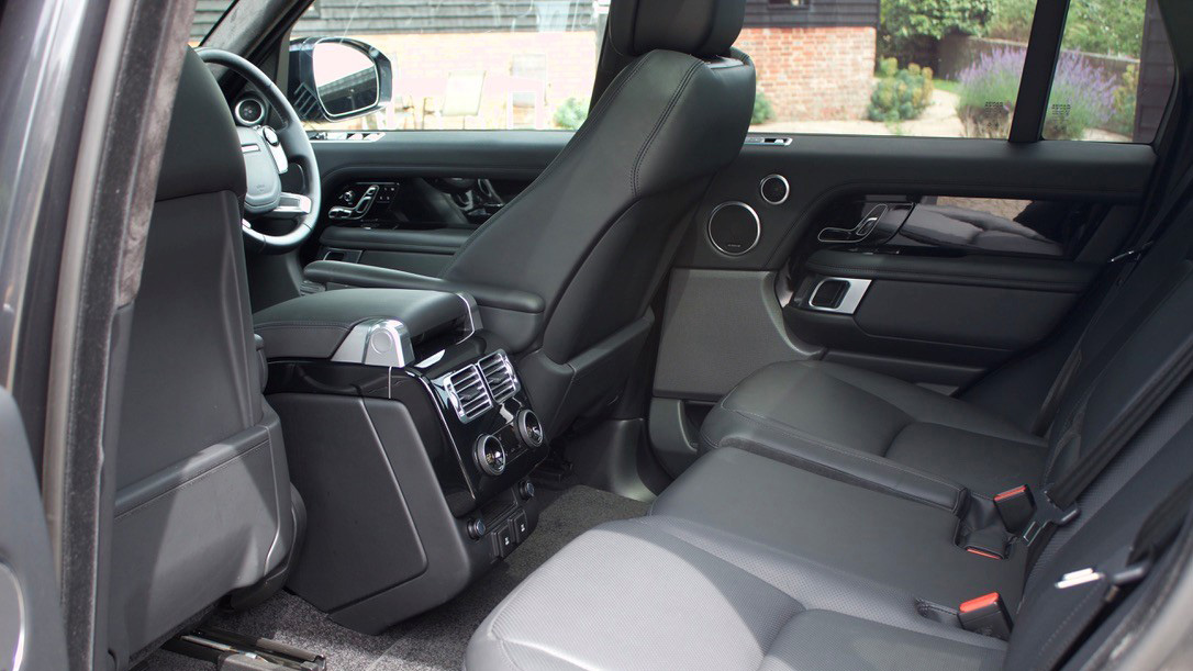 Black Range Rover black leather rear interior seats