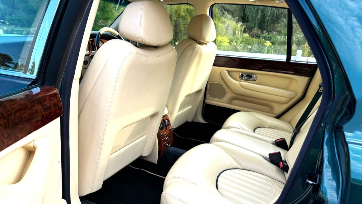 Cream Leather rear interior seats inside Bentley Arnage